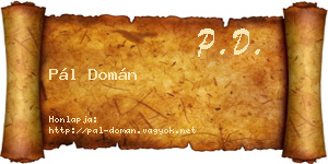 Pál Domán névjegykártya
